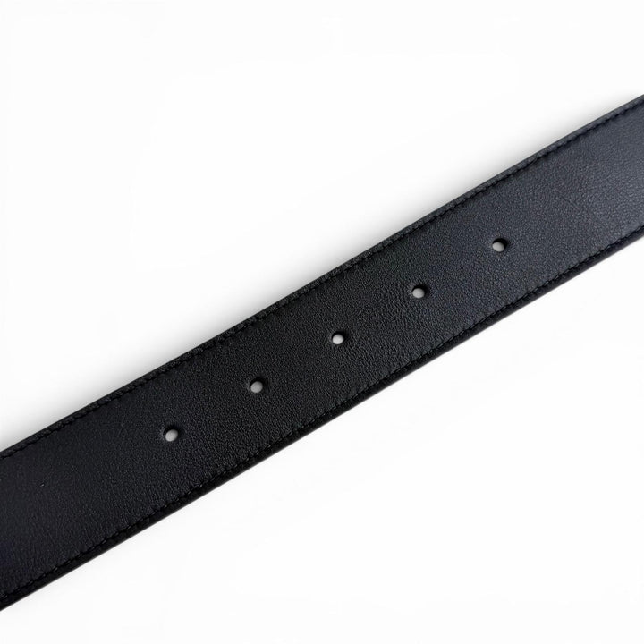 Pristine GUCCI belt Web detail buckle leather Navy leather mens 838647 DAAAT