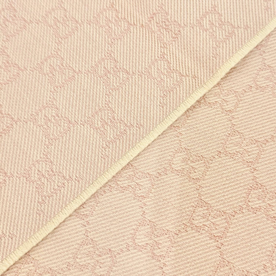 Pristine GUCCI Scarf GG wool scarf Mini fringe pink wool Women 848507
