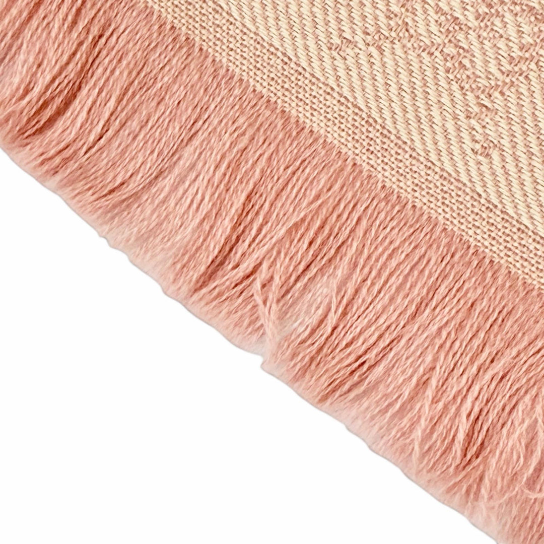 Pristine GUCCI Scarf GG wool scarf Mini fringe pink wool Women 848507