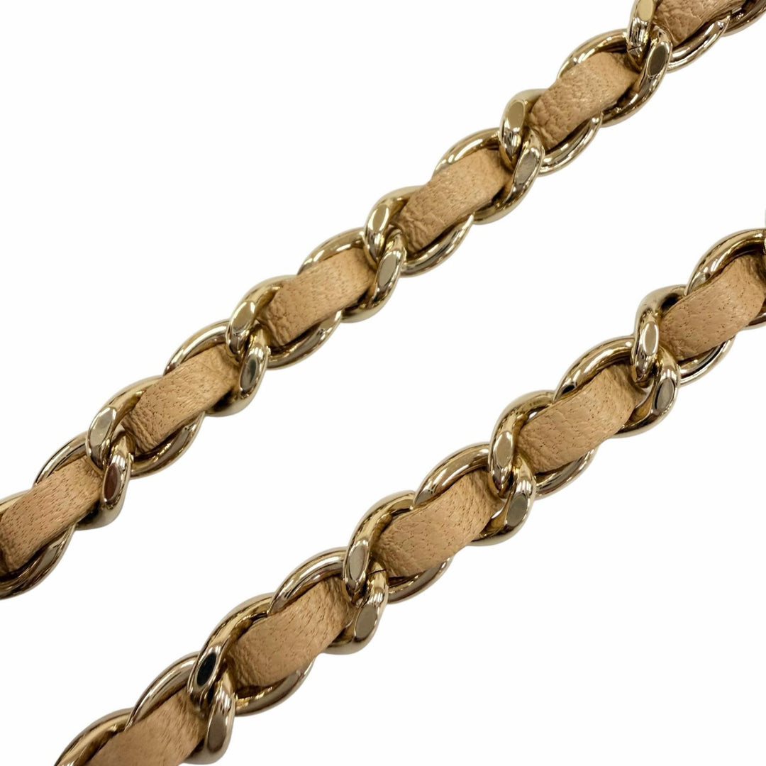 Great CHANEL Card Case COCO Mark Matelassé Chain Shoulder Strap beige AP0711