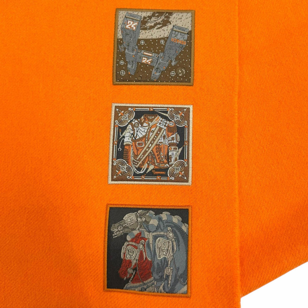 Excellent HERMES Scarf Orange cashmere Women