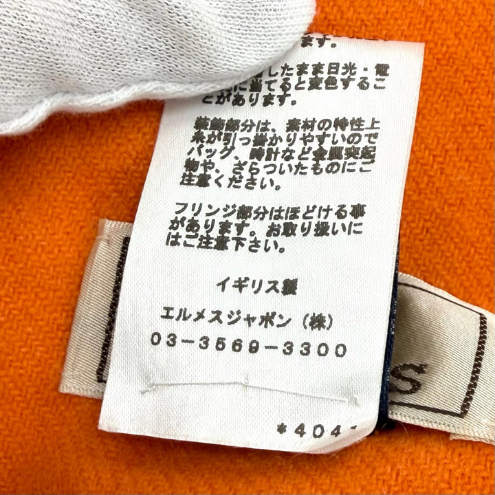 Excellent HERMES Scarf Orange cashmere Women