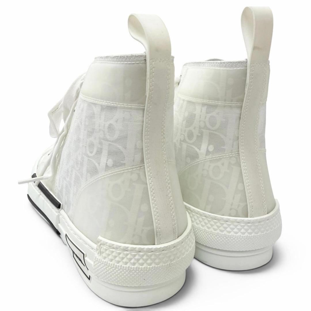 Excellent DIOR High cut sneakers B23 oblique pattern white rubber mens 43