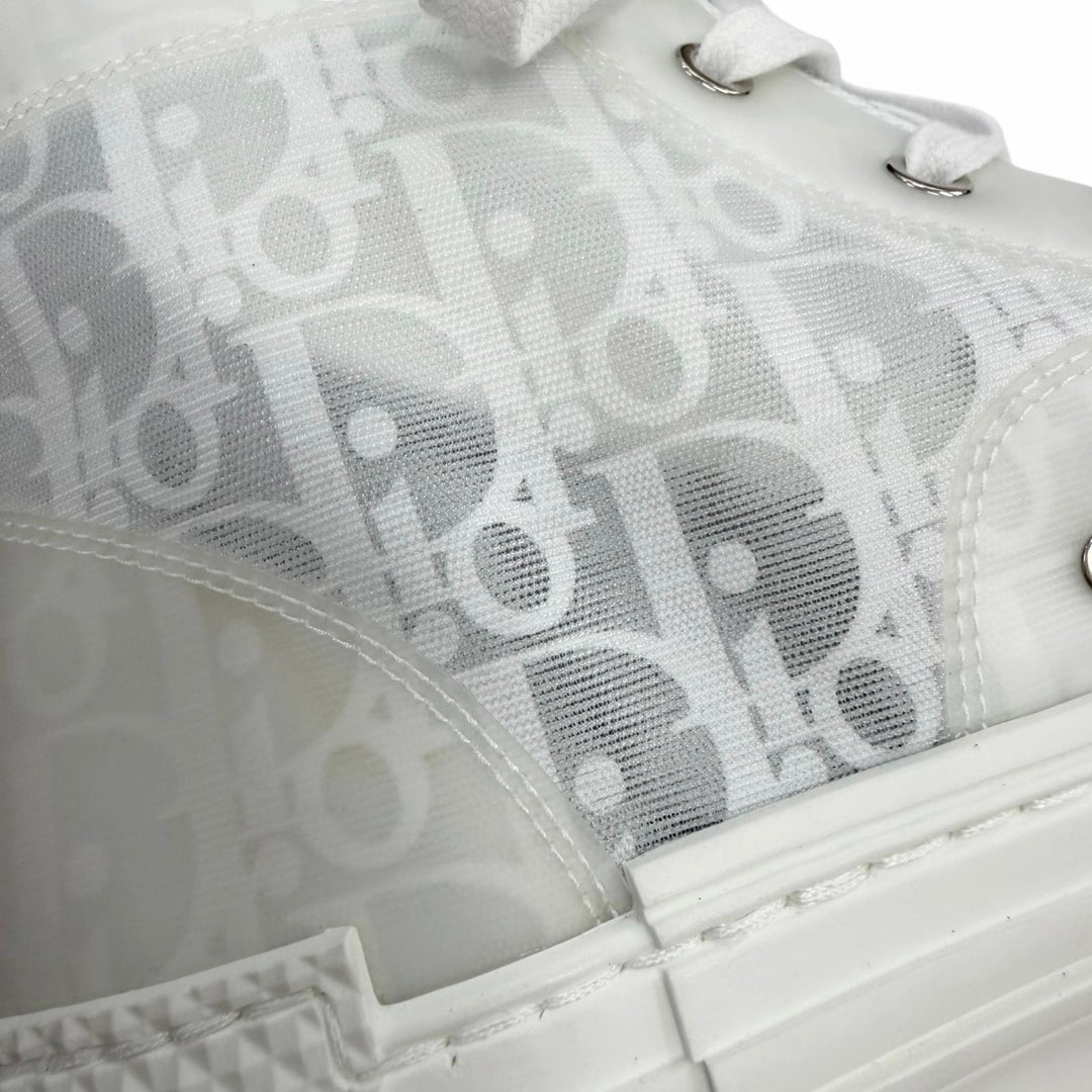 Excellent DIOR High cut sneakers B23 oblique pattern white rubber mens 43