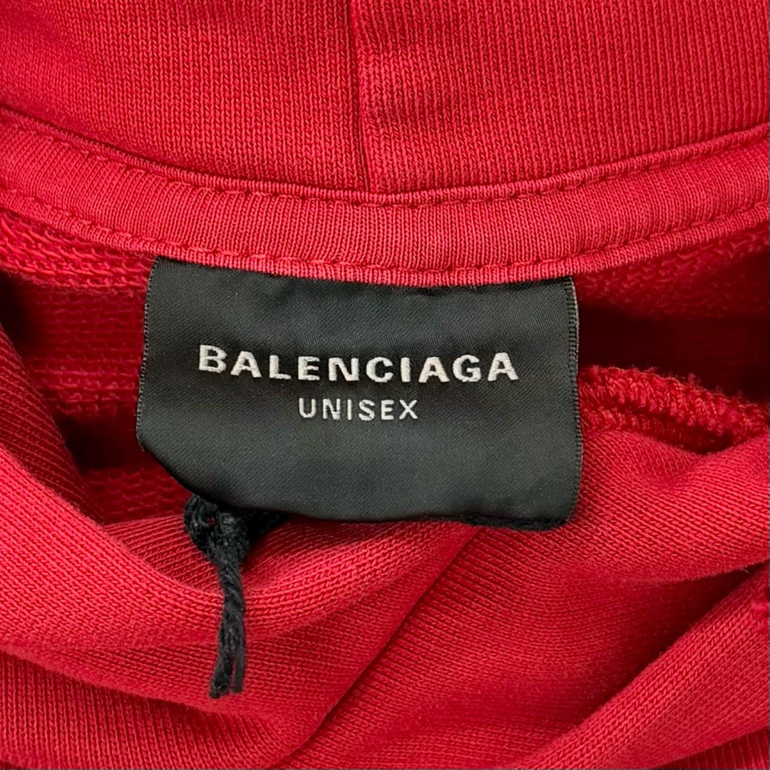 Pristine BALENCIAGA hoodie Faux Logo Round Hem Hoodie