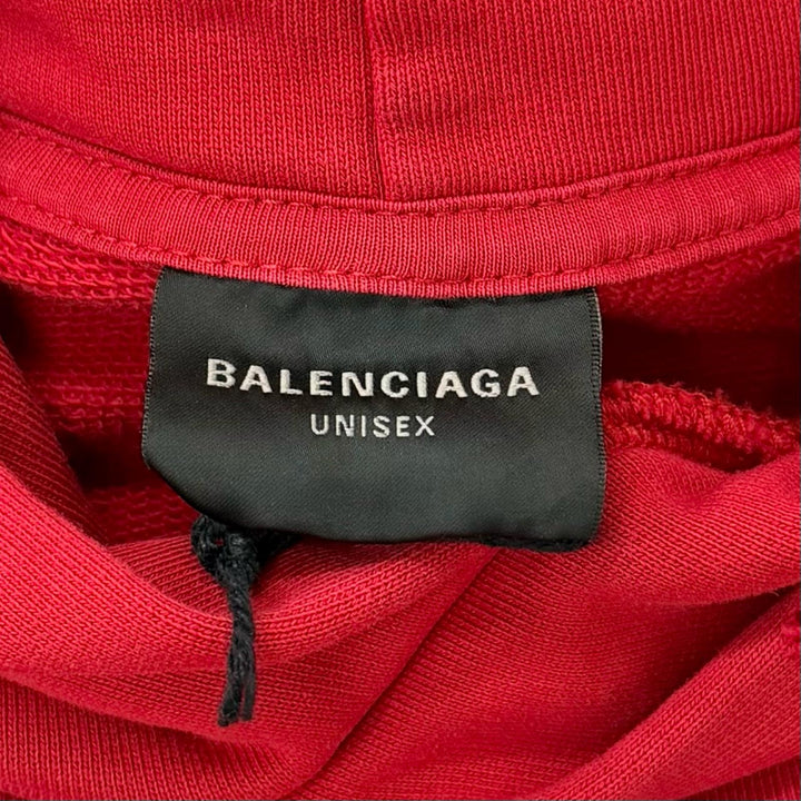 Pristine BALENCIAGA hoodie Faux Logo Round Hem Hoodie