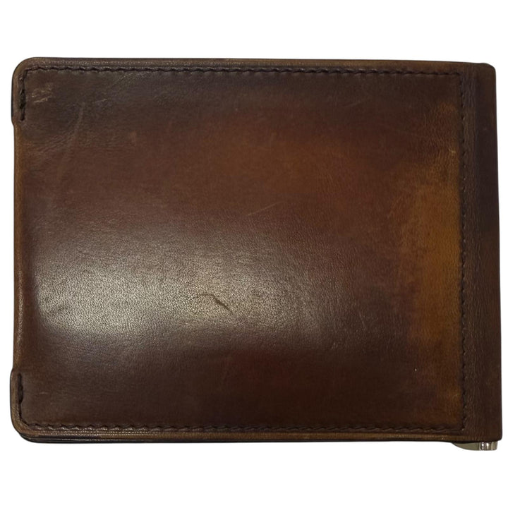 Very Good BERLUTI Money clip Figure Flap Compact Wallet Scrit Calligraphy
