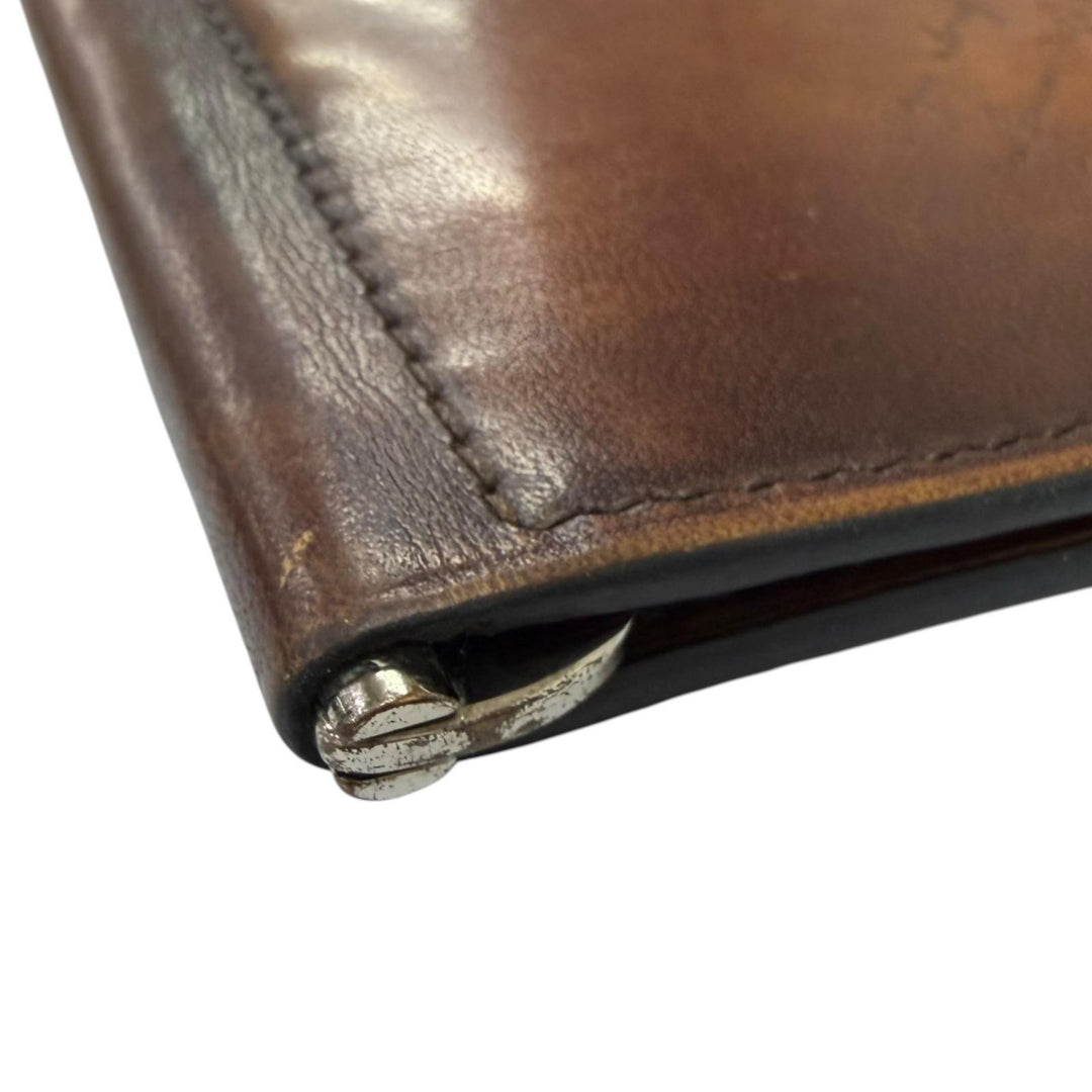 Very Good BERLUTI Money clip Figure Flap Compact Wallet Scrit Calligraphy
