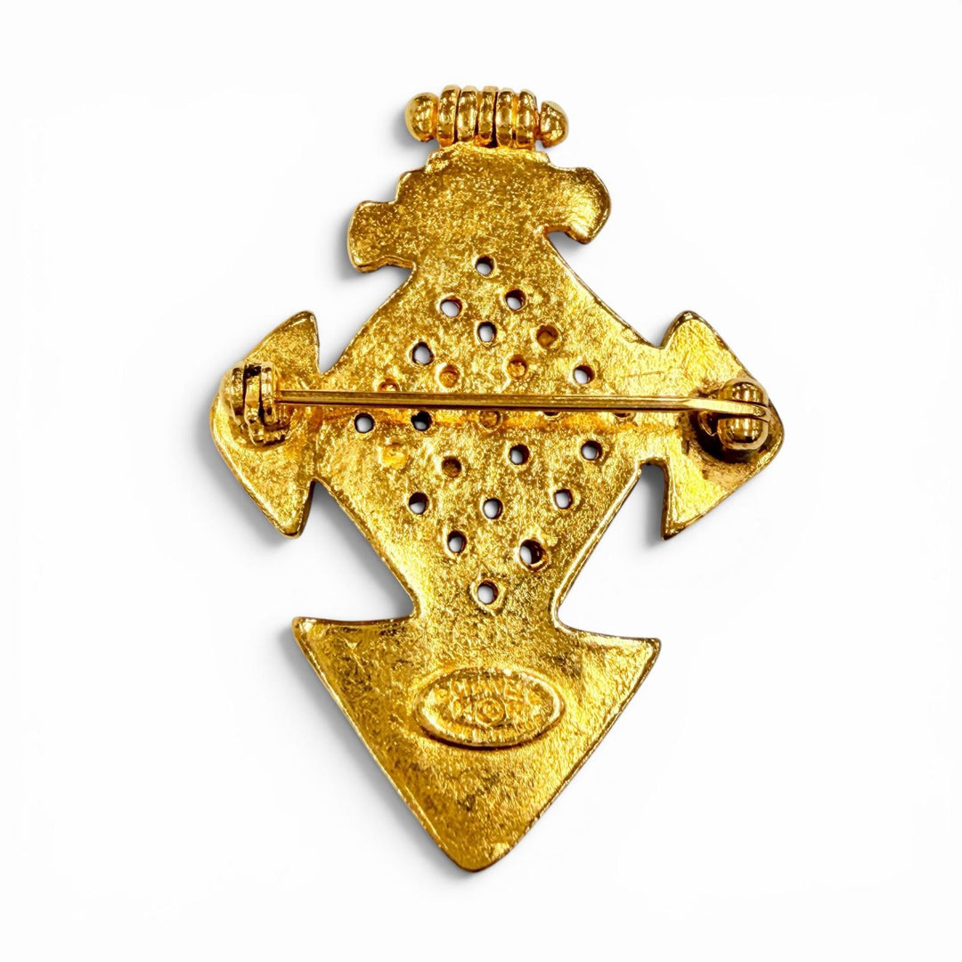 Excellent CHANEL Brooch gold Women 94P