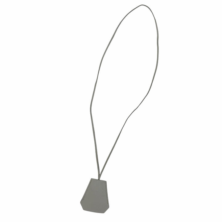 Great HERMES Necklace Clochette charm Light blue leather Women