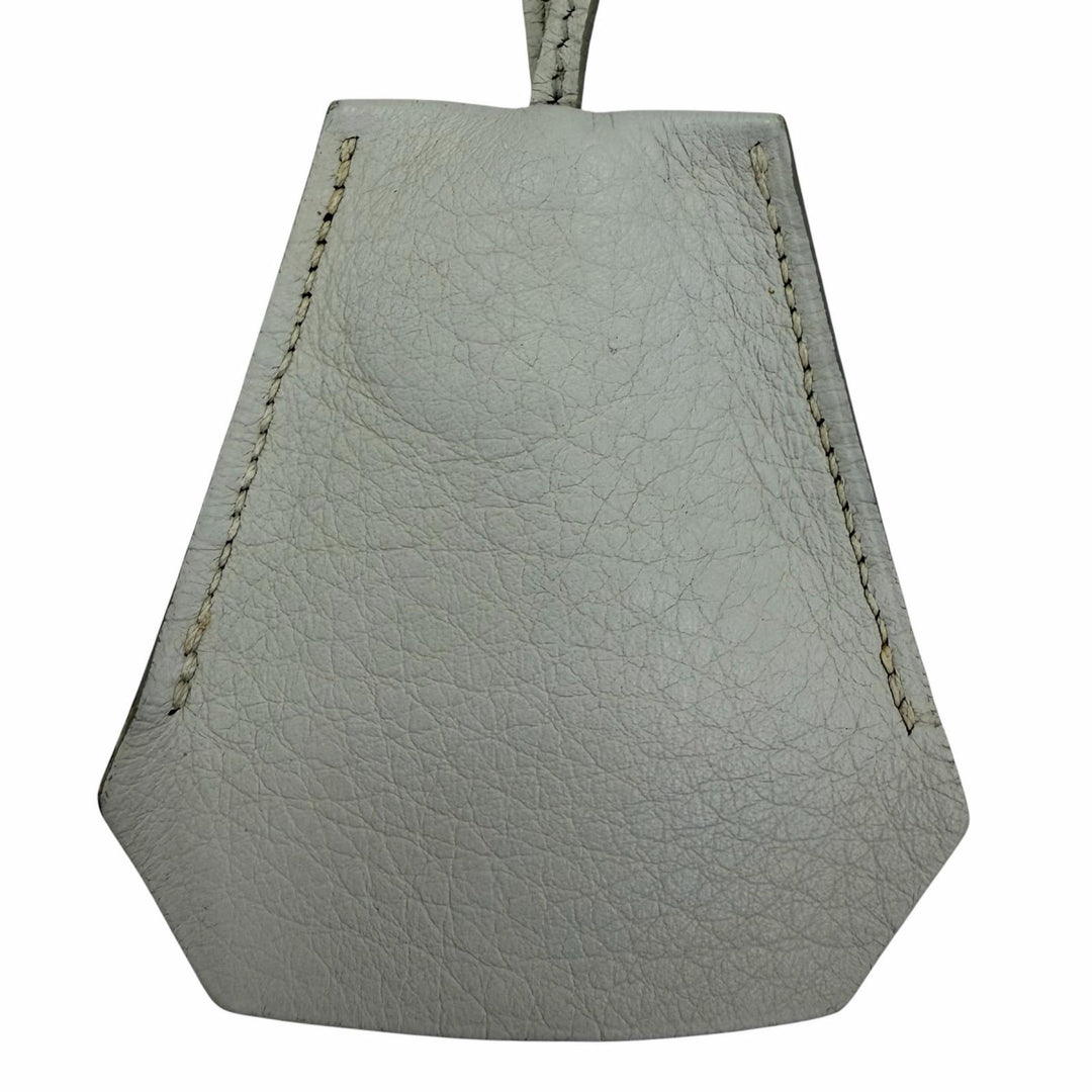 Great HERMES Necklace Clochette charm Light blue leather Women