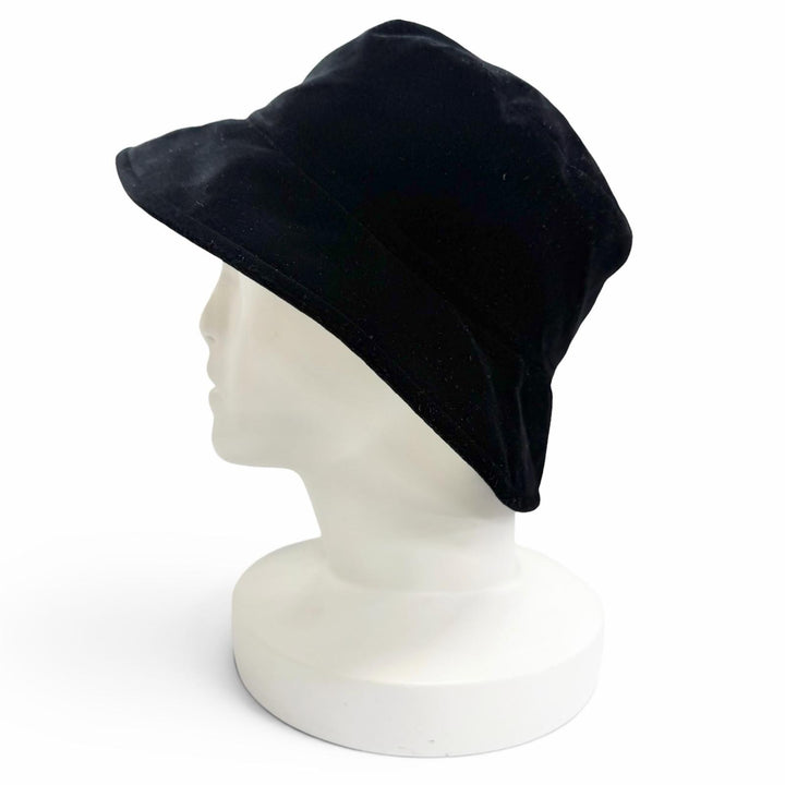 Great MIUMIU hat Logo embroidered velour bucket hat black cotton M 5HC196