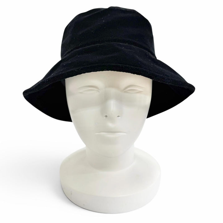 Great MIUMIU hat Logo embroidered velour bucket hat black cotton M 5HC196
