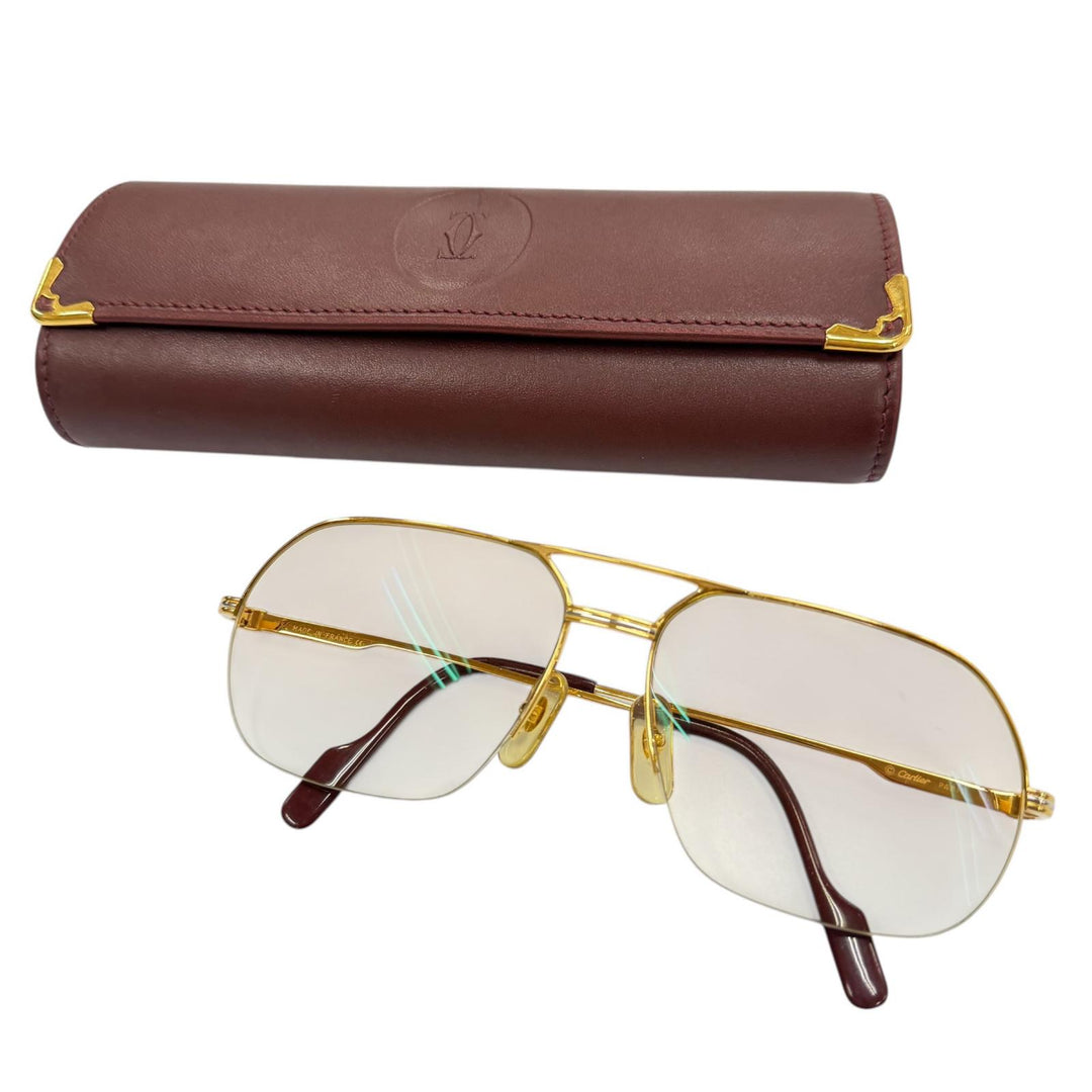 Great Cartier Glasses Trinity Two-bridge half-rim gold mens