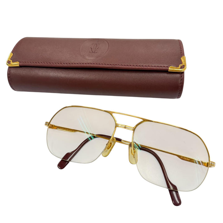 Great Cartier Glasses Trinity Two-bridge half-rim gold mens