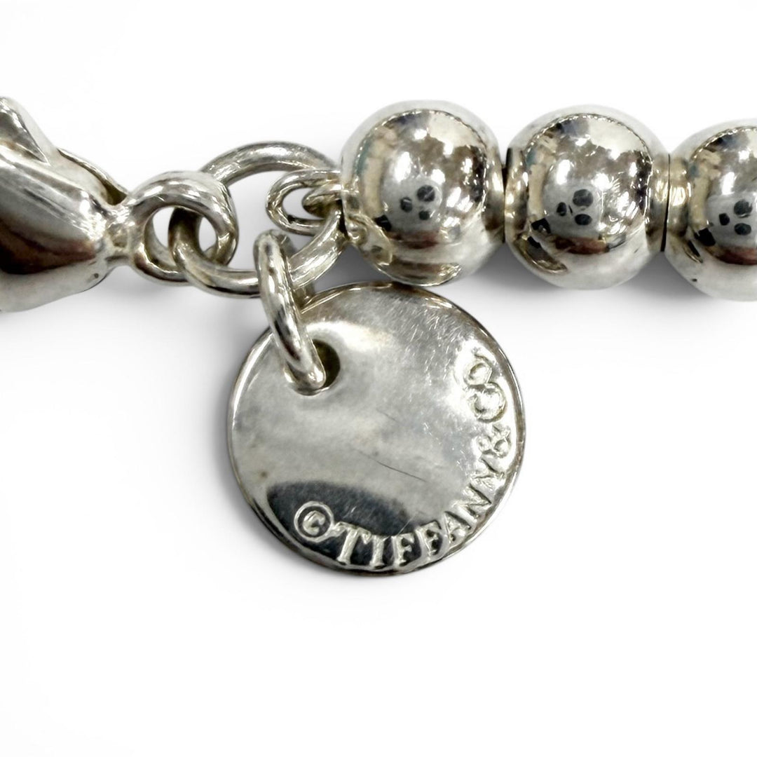 Excellent TIFFANY&Co. bracelet Mini Heart Tag Bead Bracelet Silver AG925