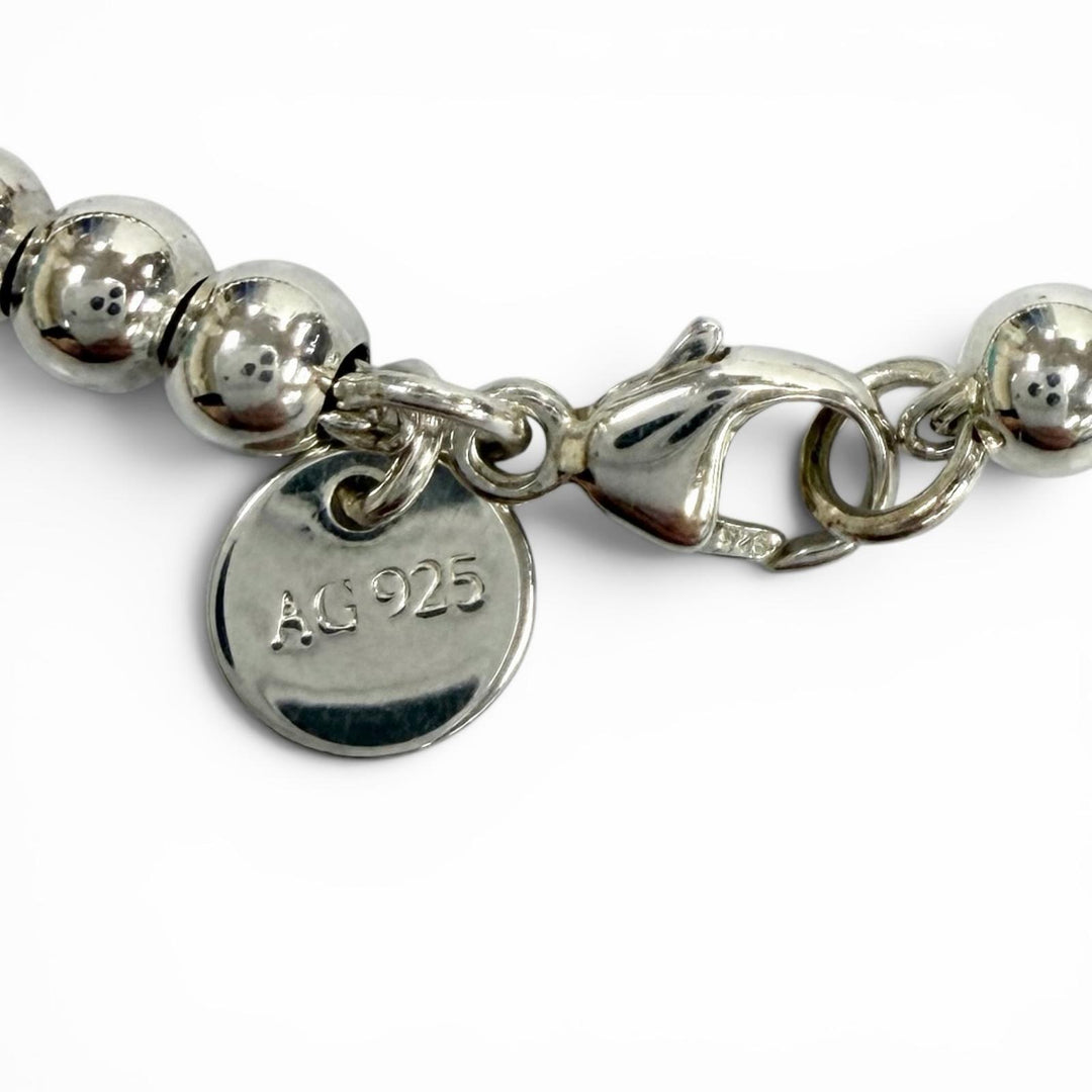 Excellent TIFFANY&Co. bracelet Mini Heart Tag Bead Bracelet Silver AG925
