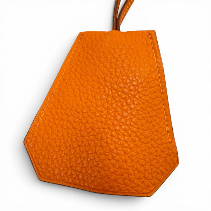 Great HERMES Necklace Margiela-era Clochette Orange leather mens