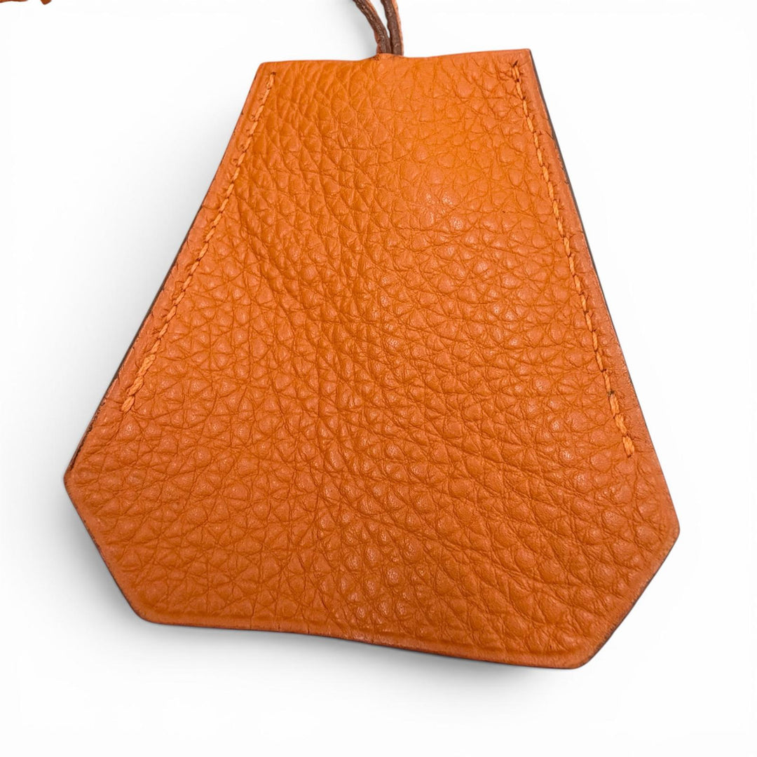 Great HERMES Necklace Margiela-era Clochette Orange leather mens