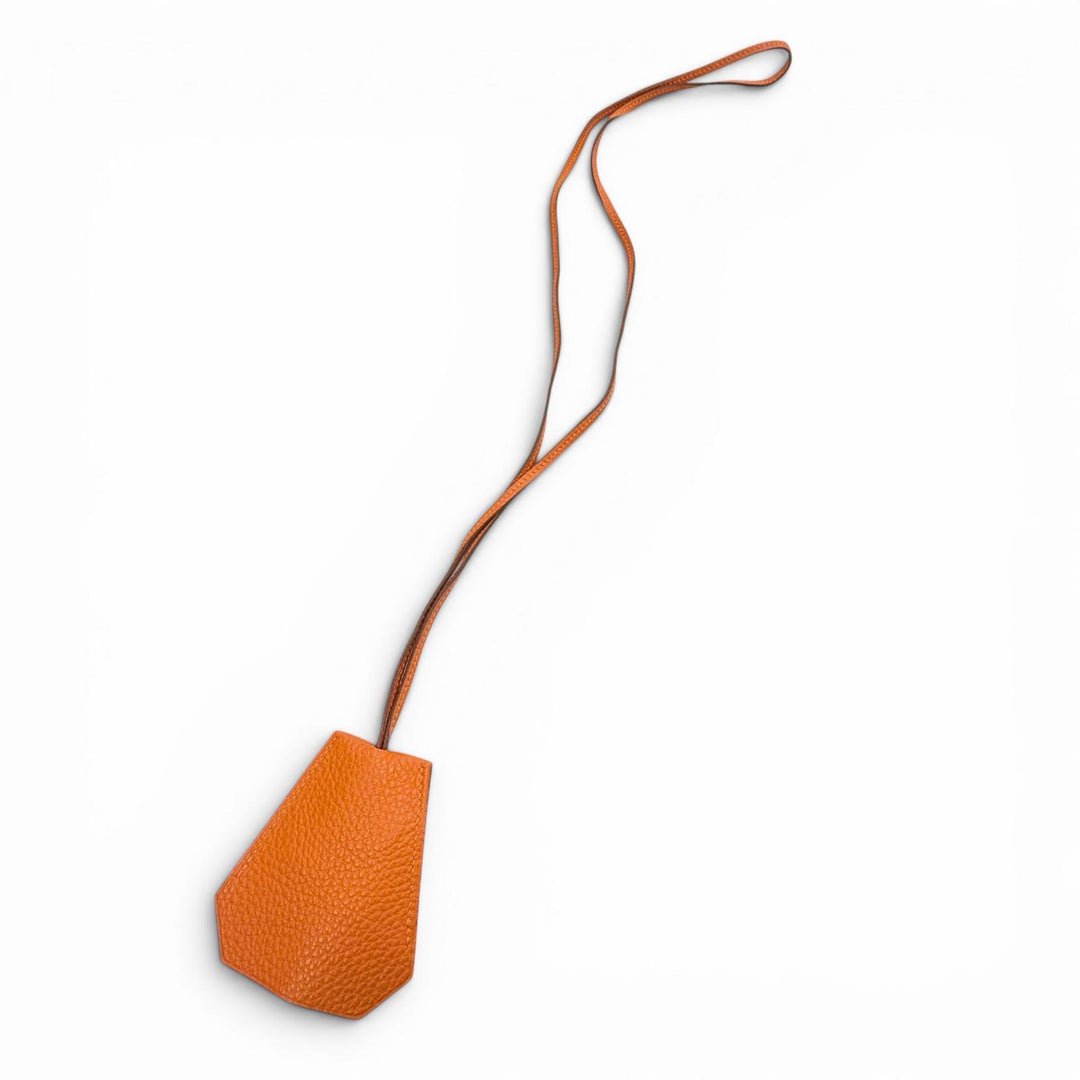 Great HERMES Necklace Margiela-era Clochette Orange leather mens