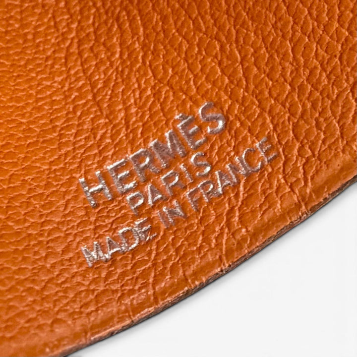 Great HERMES Necklace Margiela-era Clochette Orange leather mens