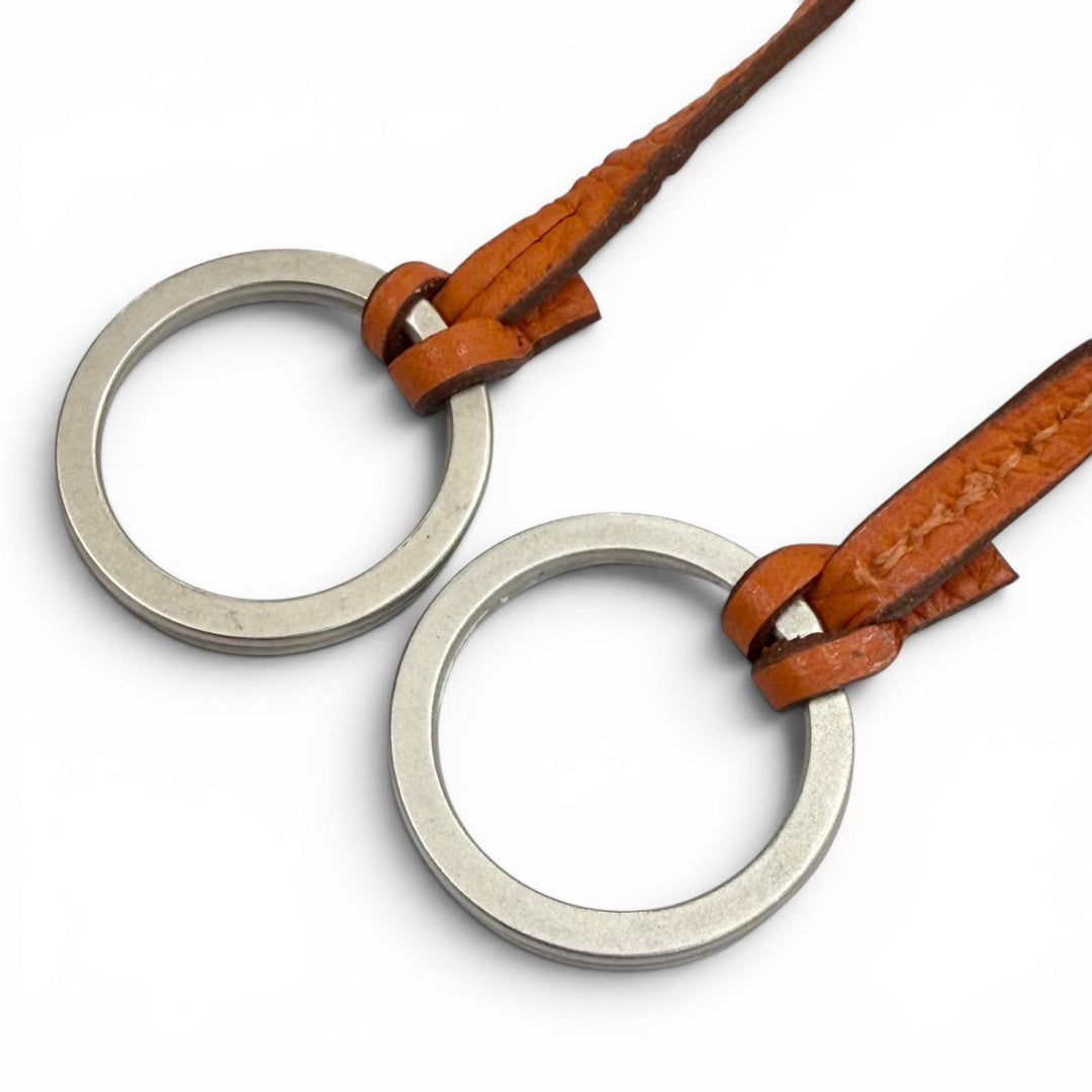 Great HERMES Necklace Margiela-era Clochette Orange leather mens
