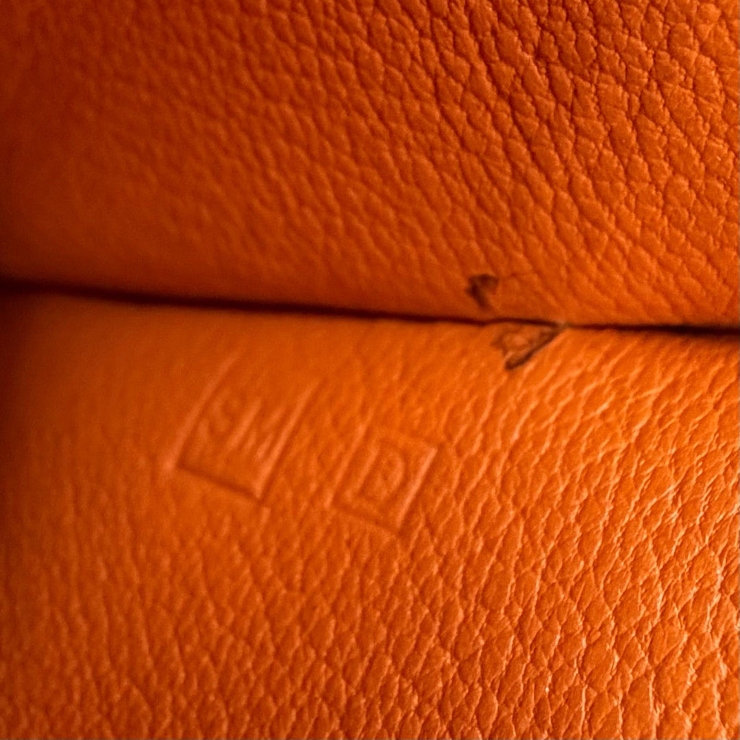 Great HERMES Necklace Margiela-era Clochette Orange leather mens