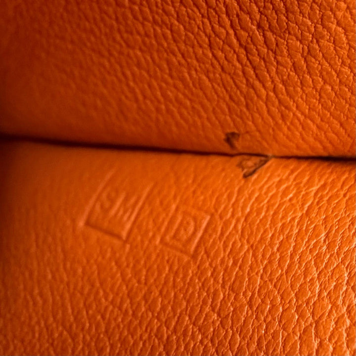 Great HERMES Necklace Margiela-era Clochette Orange leather mens