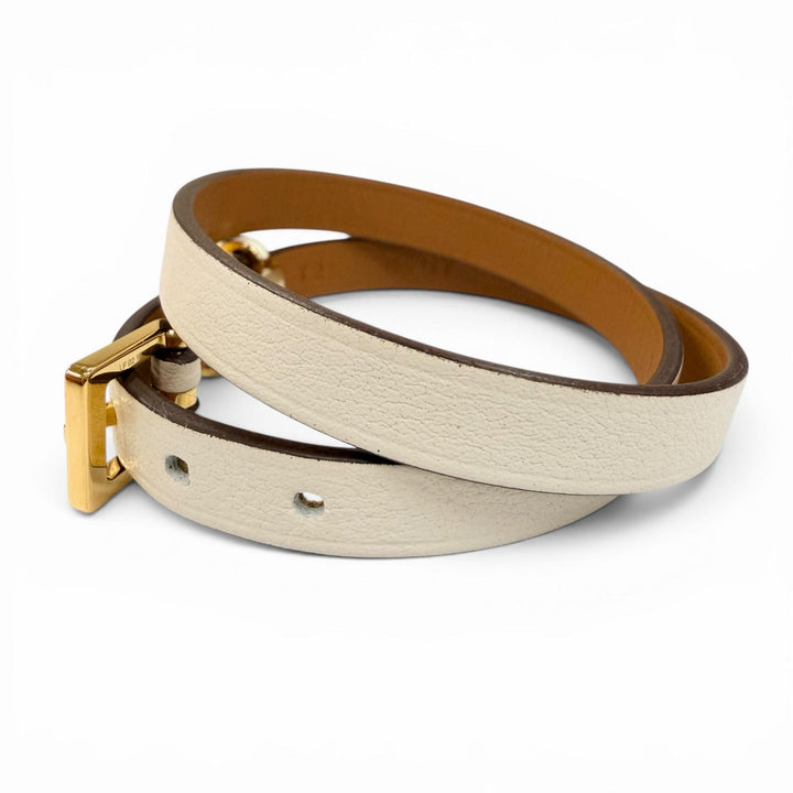 Pristine HERMES bracelet Pop H Double Tour Current product Vaux Swift Leather