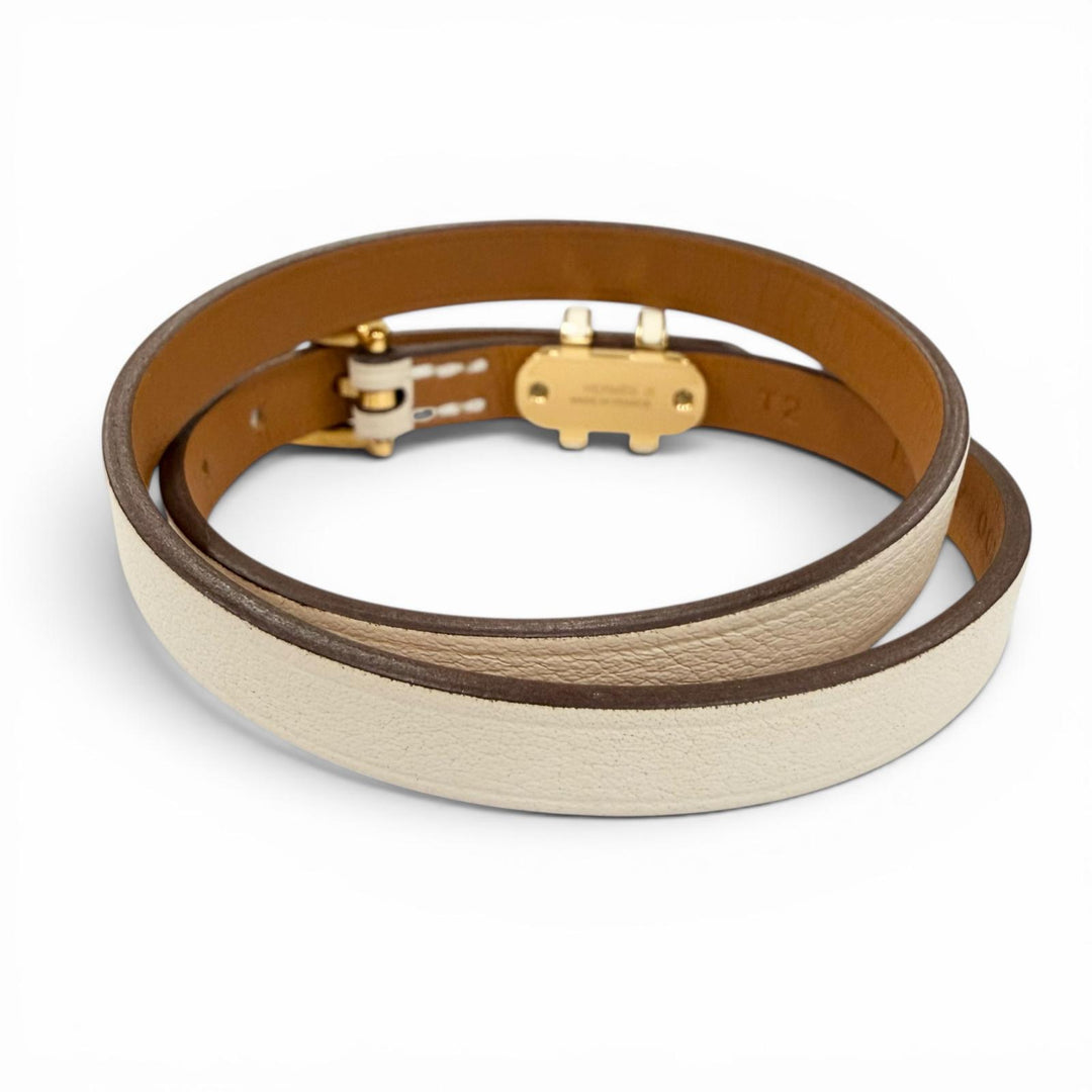 Pristine HERMES bracelet Pop H Double Tour Current product Vaux Swift Leather