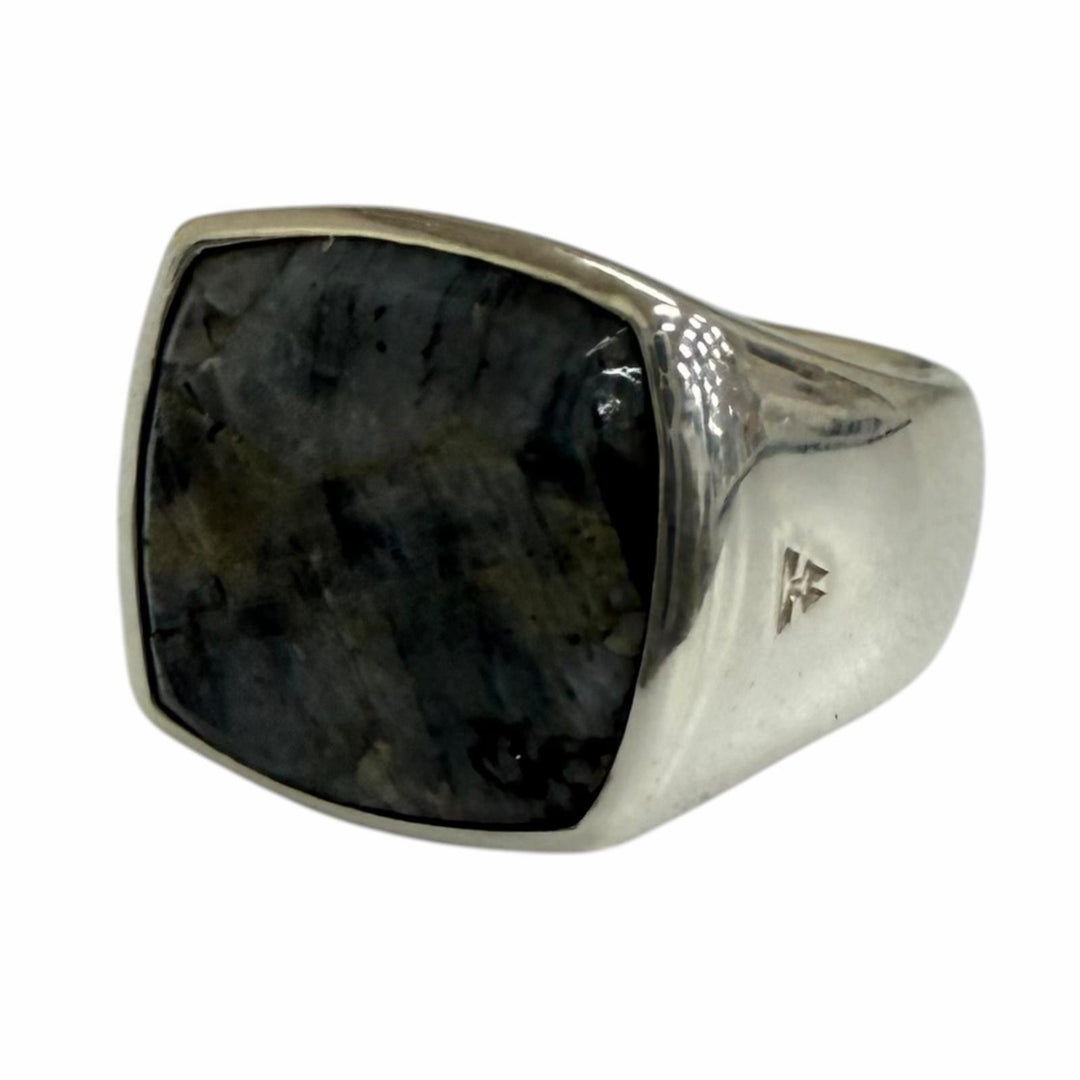 Great TOM WOOD Ring ring Cushion Larvikite Cushion ring Silver SV925