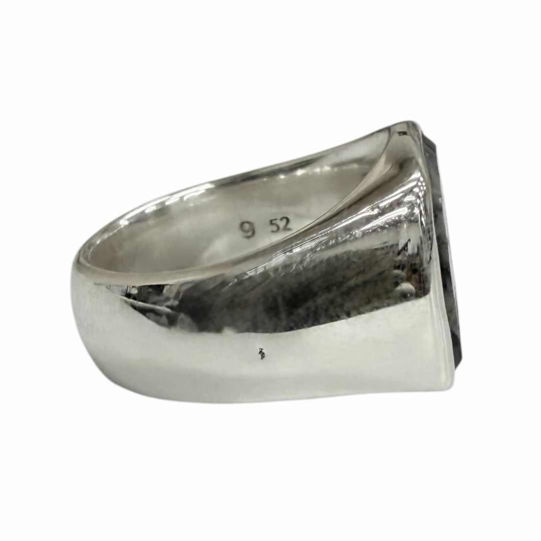 Great TOM WOOD Ring ring Cushion Larvikite Cushion ring Silver SV925