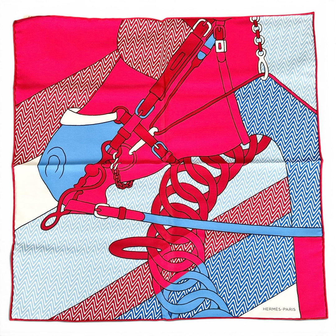 Pristine HERMES scarf Carre 45 Harnais de cabriolet Multi silk Women
