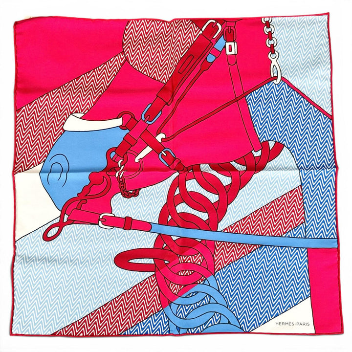 Pristine HERMES scarf Carre 45 Harnais de cabriolet Multi silk Women