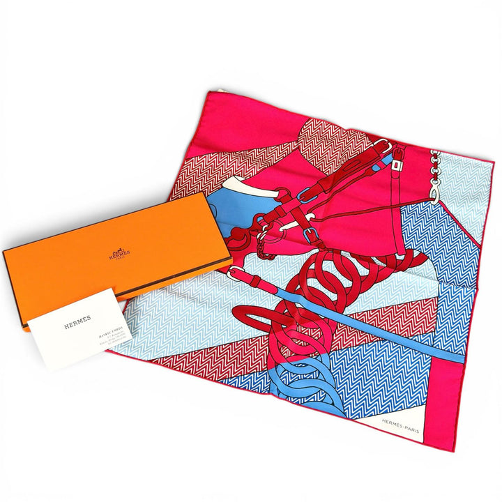 Pristine HERMES scarf Carre 45 Harnais de cabriolet Multi silk Women