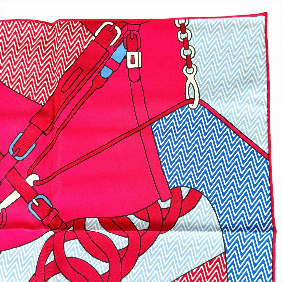 Pristine HERMES scarf Carre 45 Harnais de cabriolet Multi silk Women