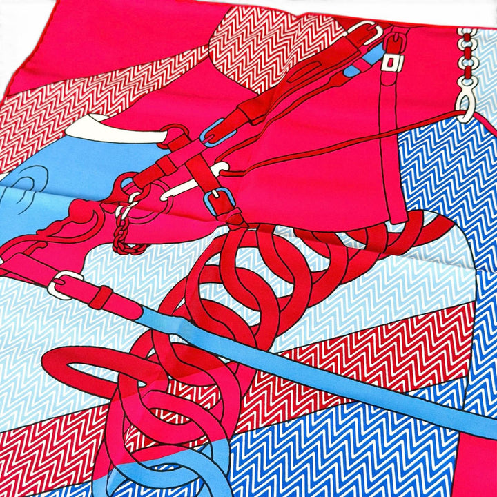 Pristine HERMES scarf Carre 45 Harnais de cabriolet Multi silk Women