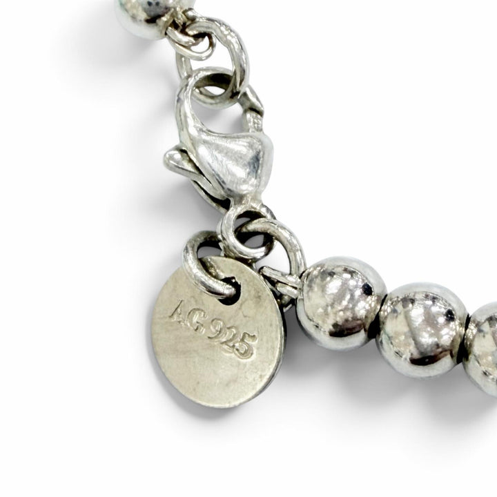 Great TIFFANY&Co. bracelet Mini Heart Tag Bead Bracelet Silver AG925 Women