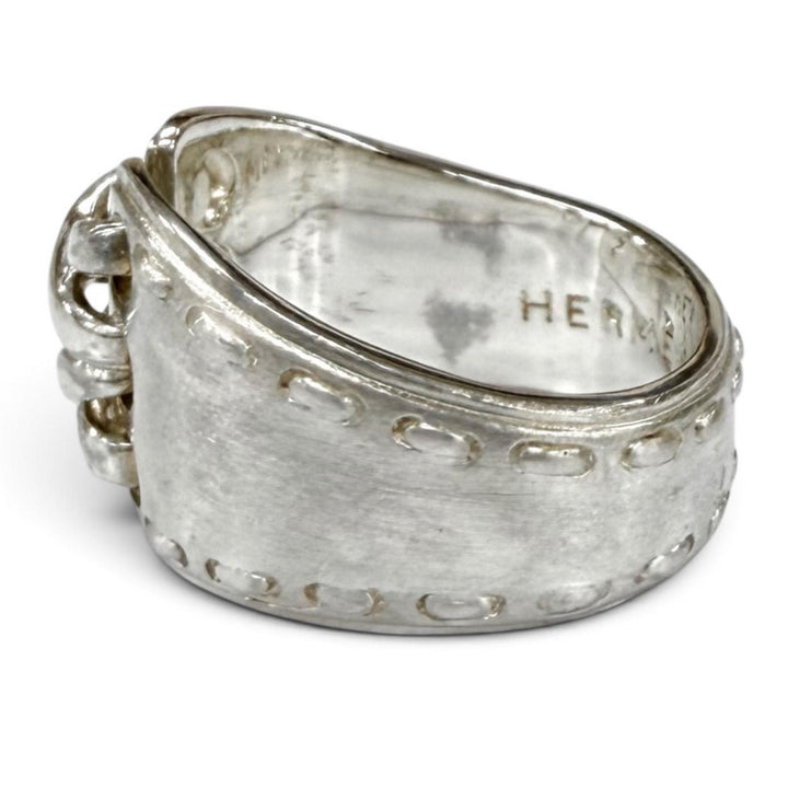 Great HERMES Ring ring Mexico Double Silver 925 Women 52