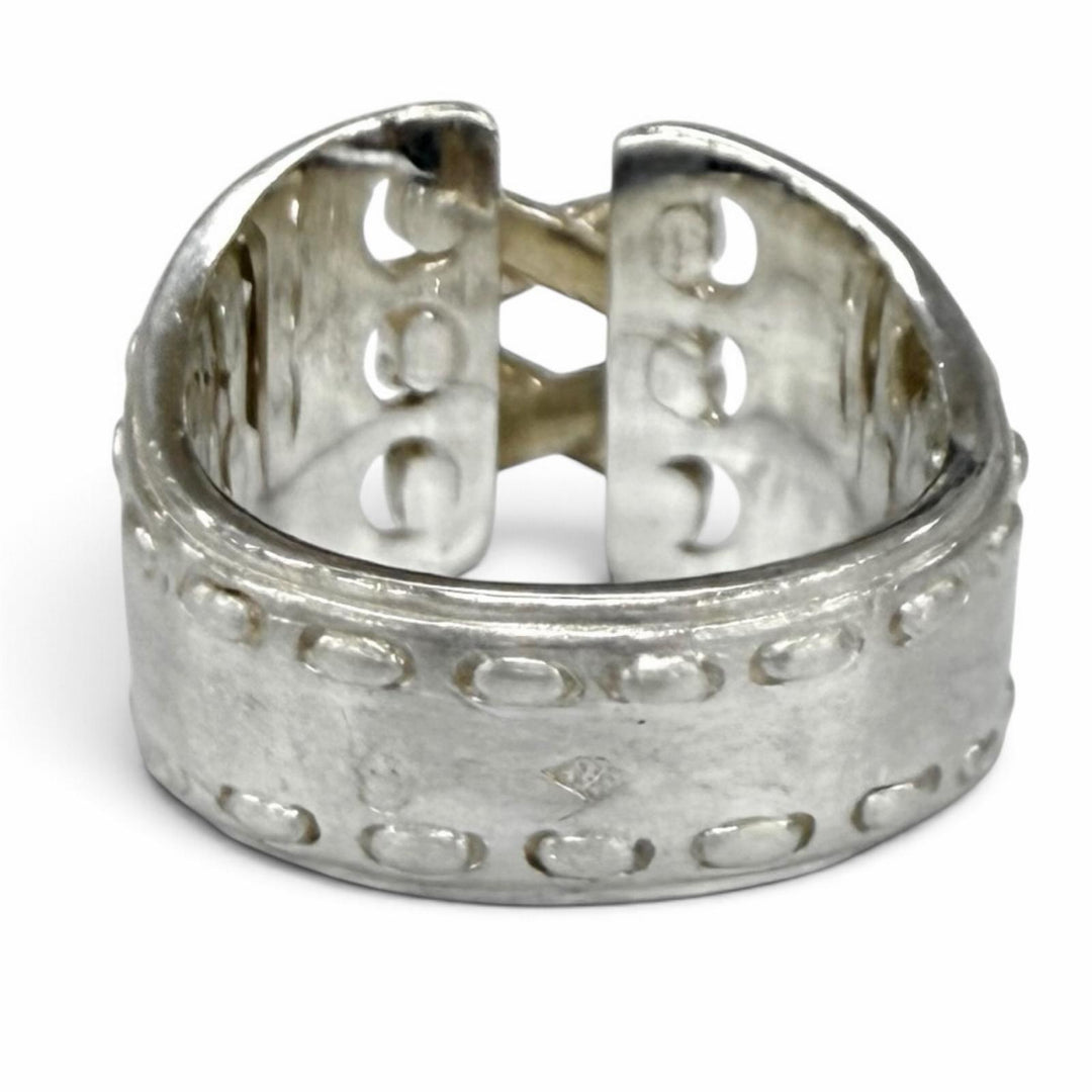 Great HERMES Ring ring Mexico Double Silver 925 Women 52