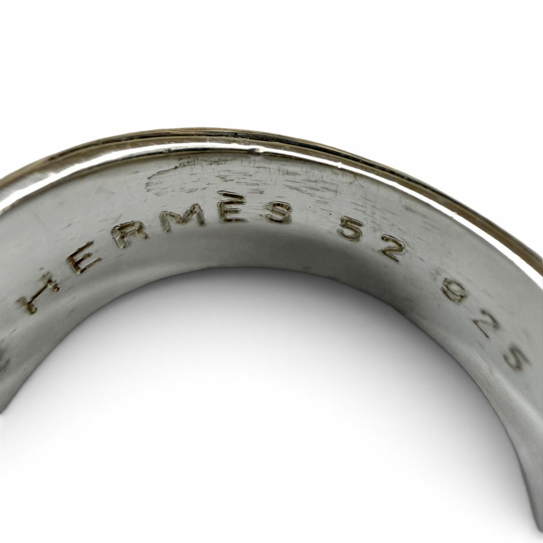 Great HERMES Ring ring Mexico Double Silver 925 Women 52