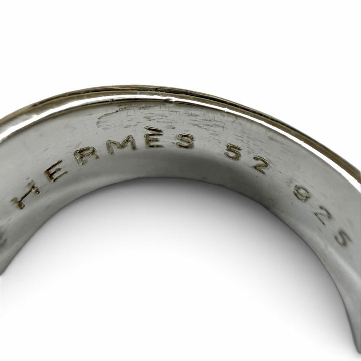 Great HERMES Ring ring Mexico Double Silver 925 Women 52