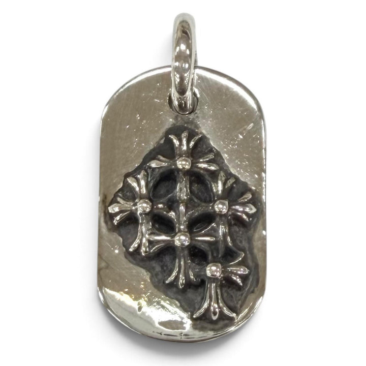 Great CHROME HEARTS Pendant top RAISED CEM CRS DOG TAG Silver 925 Women