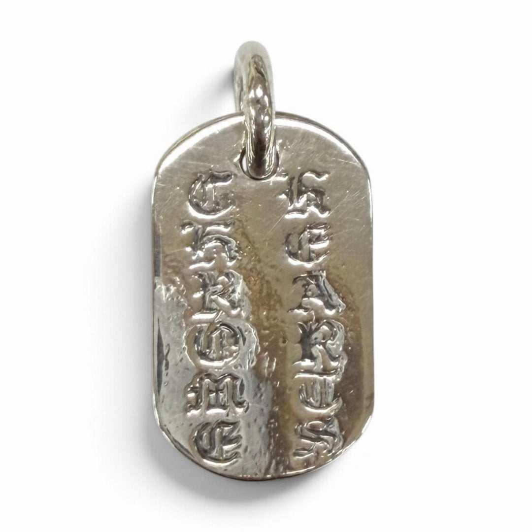 Great CHROME HEARTS Pendant top RAISED CEM CRS DOG TAG Silver 925 Women