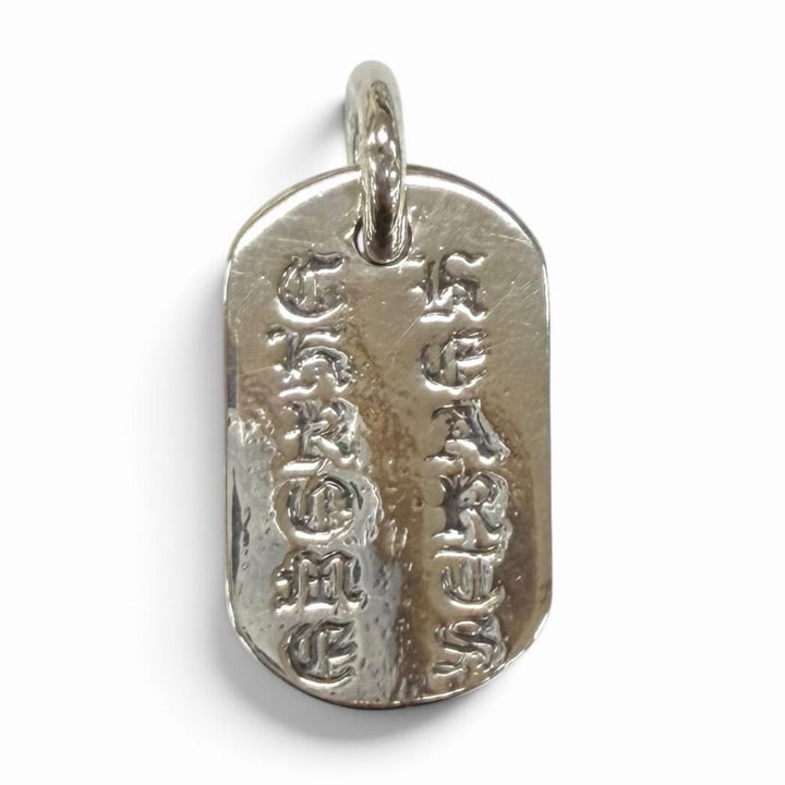 Great CHROME HEARTS Pendant top RAISED CEM CRS DOG TAG Silver 925 Women