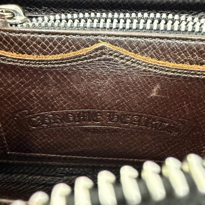 Very Good CHROME HEARTS Purse REC F ZIP Filigree Plus Dagger Zip Long Wallet