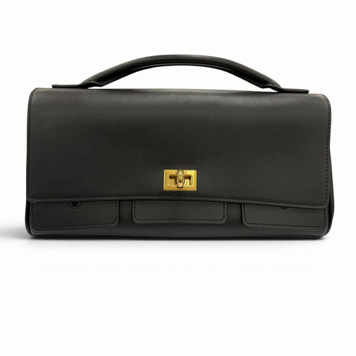 Excellent BALENCIAGA Clutch bag Bel Air Bag black leather Women 834943