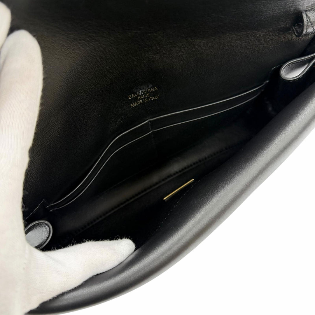 Excellent BALENCIAGA Clutch bag Bel Air Bag black leather Women 834943