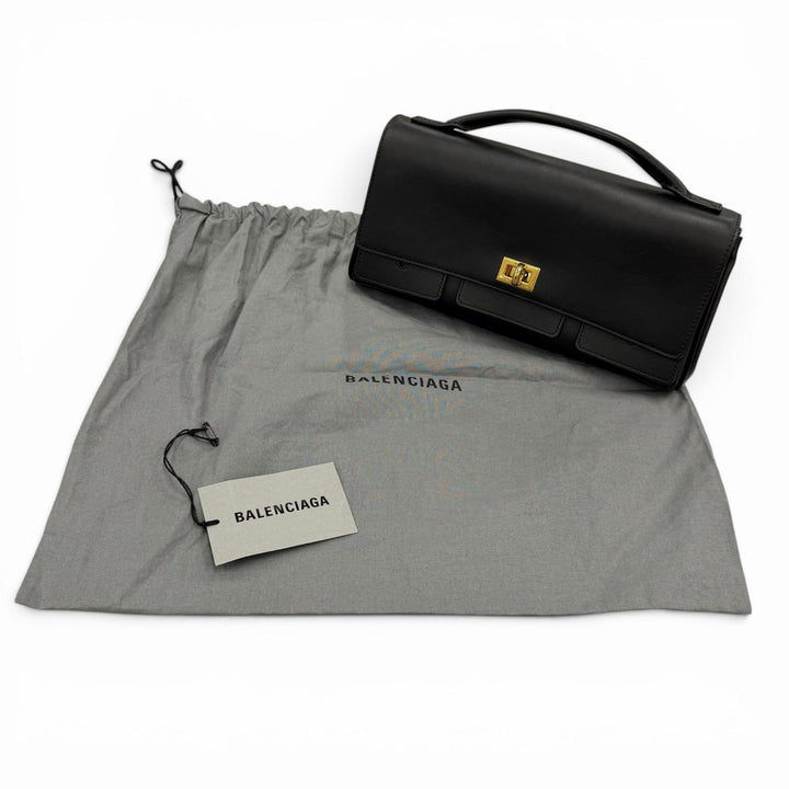 Excellent BALENCIAGA Clutch bag Bel Air Bag black leather Women 834943