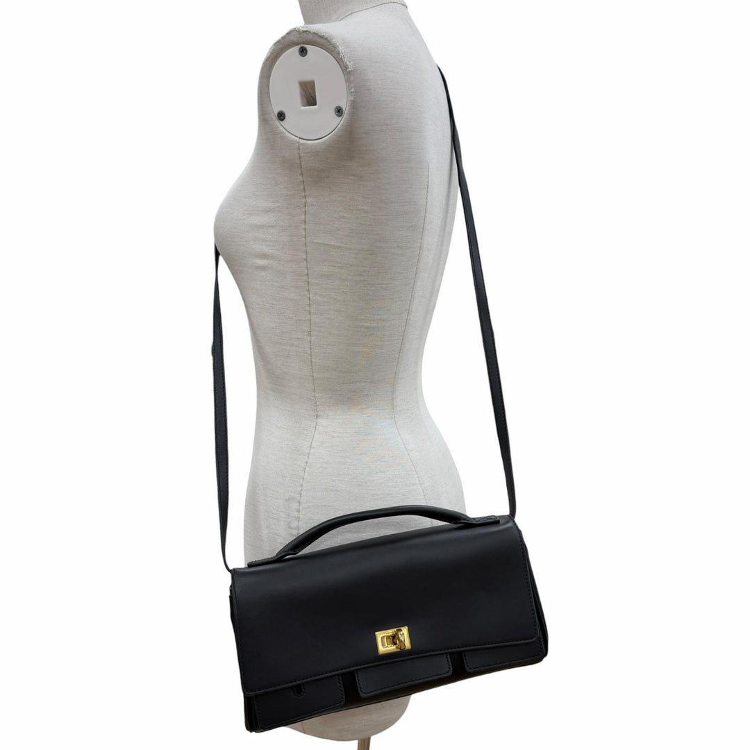 Excellent BALENCIAGA Clutch bag Bel Air Bag black leather Women 834943